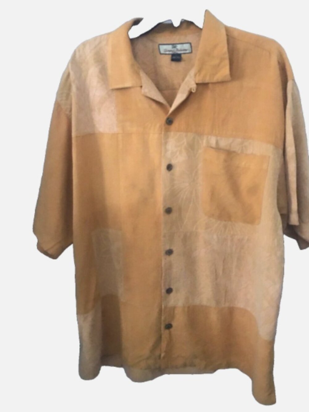 TOMMY BAHAMA Hawaiian Shirt Size L 100% Silk Mens Camp L